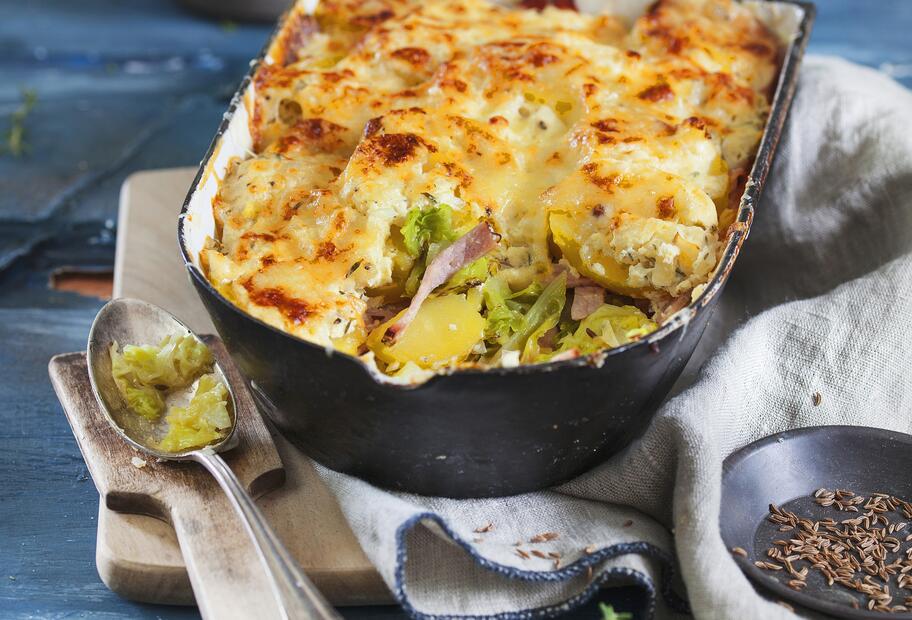 Wirsing-Kartoffel-Auflauf mit Kassler für den Thermomix® Wirsing-Kartoffel-Auflauf mit Kassler für den Thermomix®