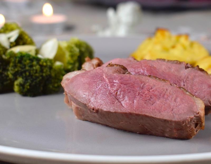 Entenbrust mit Brokkoli und Herzoginkartoffeln