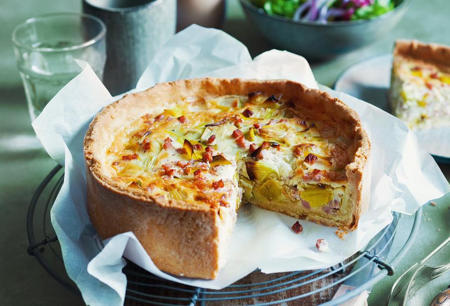 Porreekuchen mit Speck