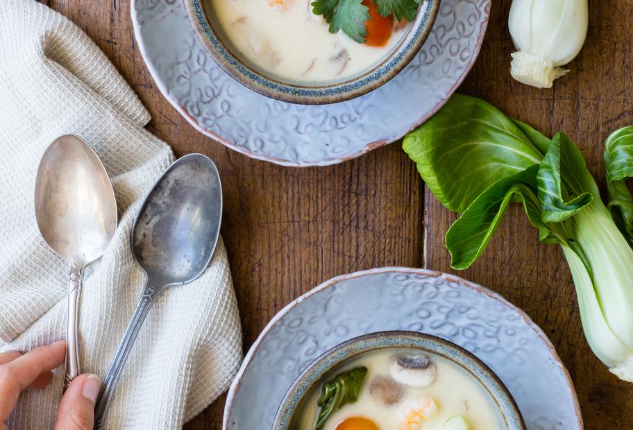 Thai-Suppe mit Garnelen