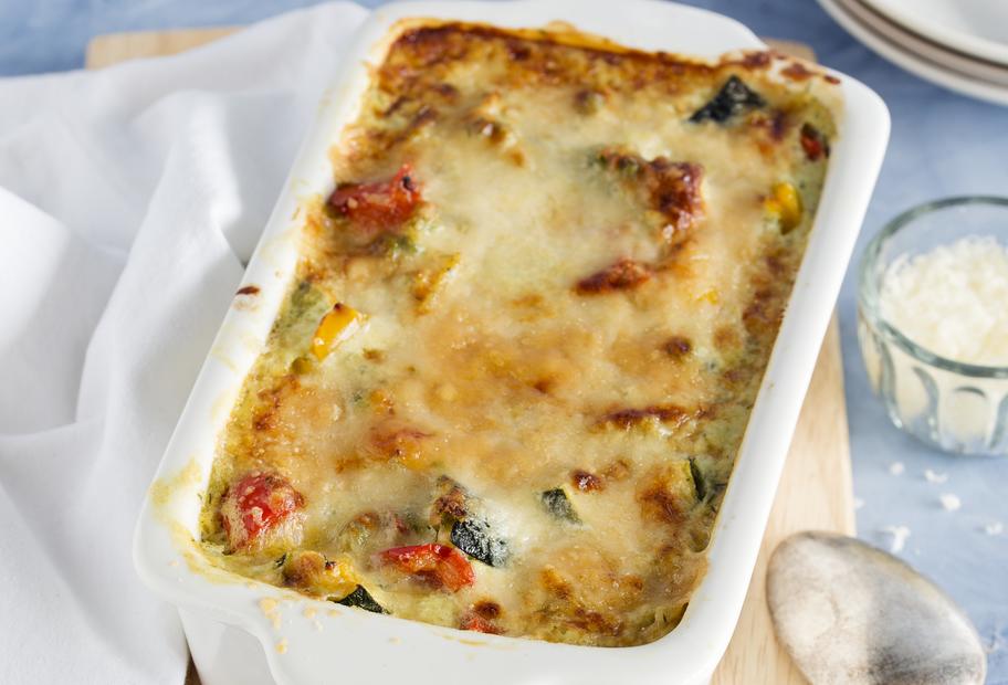 Kräuter-Ricotta-Auflauf mit Gemüse