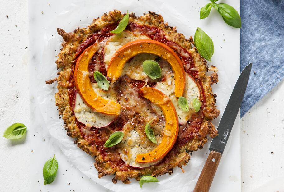Low-Carb-Pizza mit Kürbis