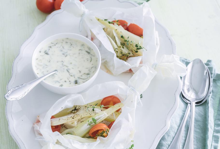 Rotbarsch mit Fenchel und Kräutersoße