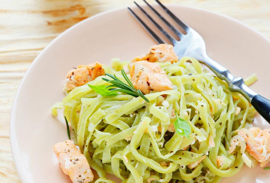 Lachs-Spinat-Pasta