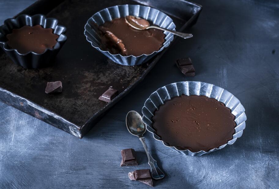 Pulver für Schokoladenpudding