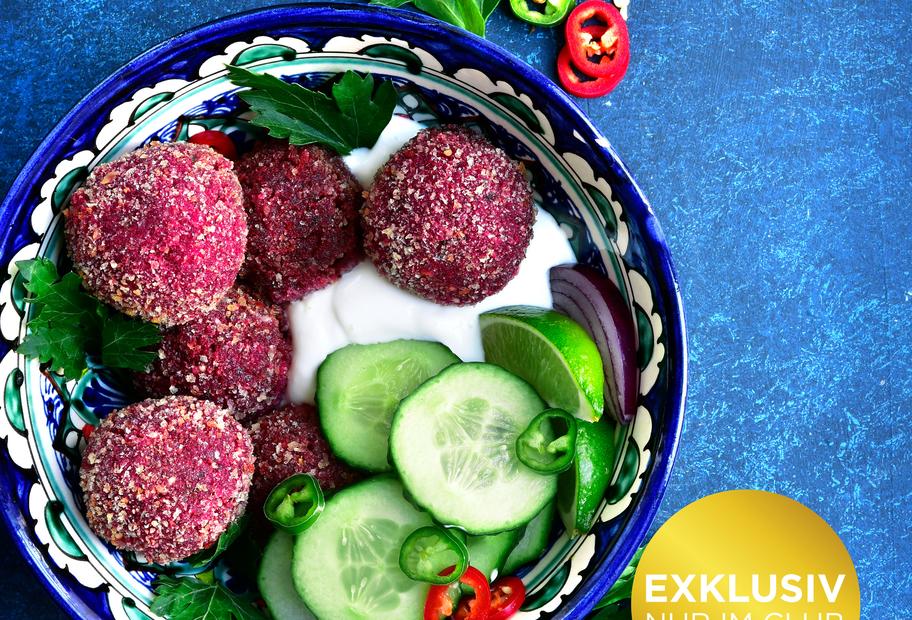 Rote-Bete-Falafel mit Joghurtdip