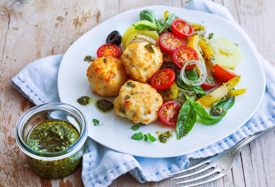 Fur Fisch Fans Kabeljauballchen Mit Mediterranem Kartoffelsalat Fur Den Thermomix