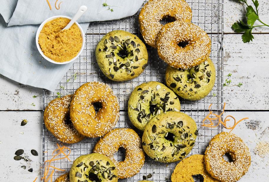 Karotten-Bagels