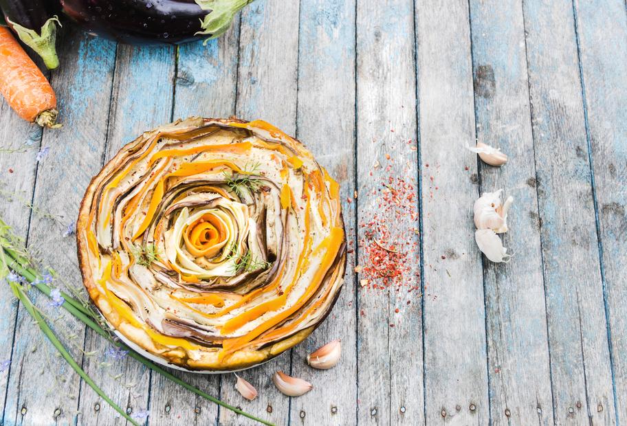 Karotten-Auberginen-Tarte