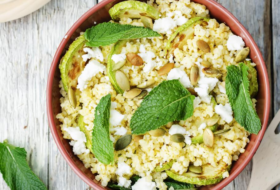 Hirsesalat mit Ziegenkäse