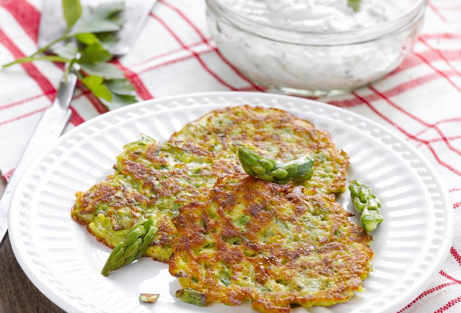 Spargelpuffer mit Dip