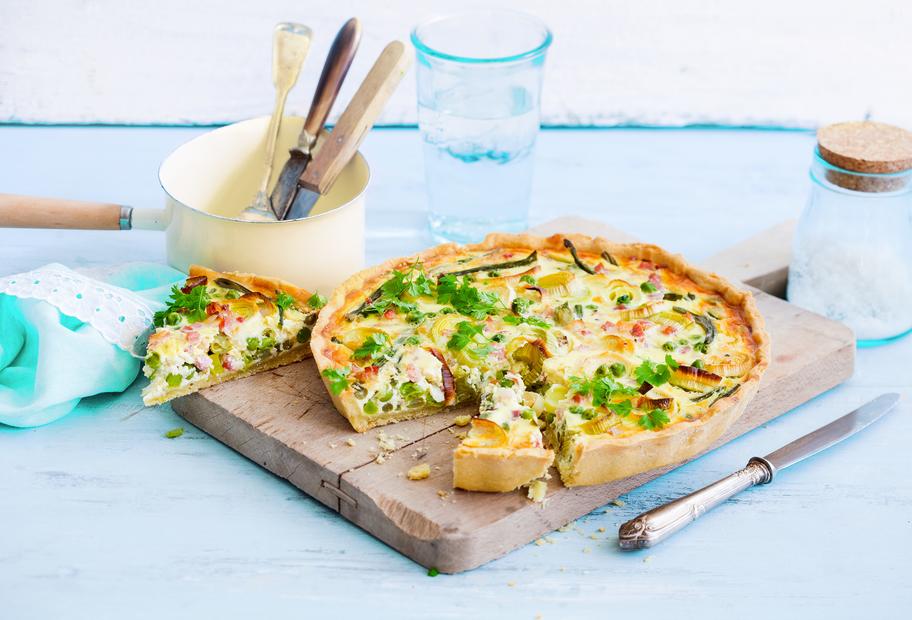 Erbsen-und-Bohnen-Quiche