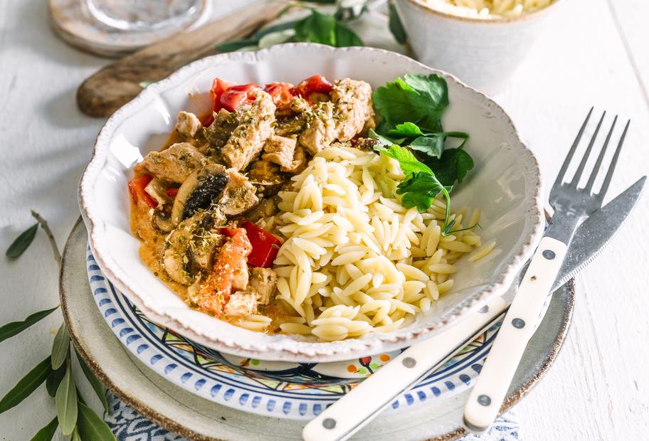 Gyros in Metaxasoße und Kritharaki