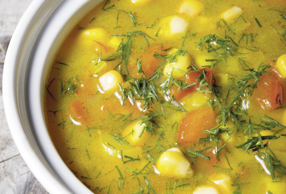 Maissuppe mit Linsen