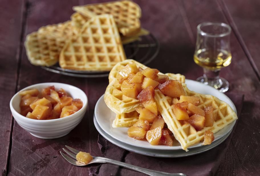 Waffeln mit Quittenkompott