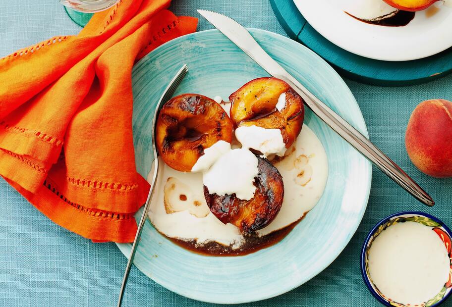 Gegrillter Pfirsich mit Mascarpone