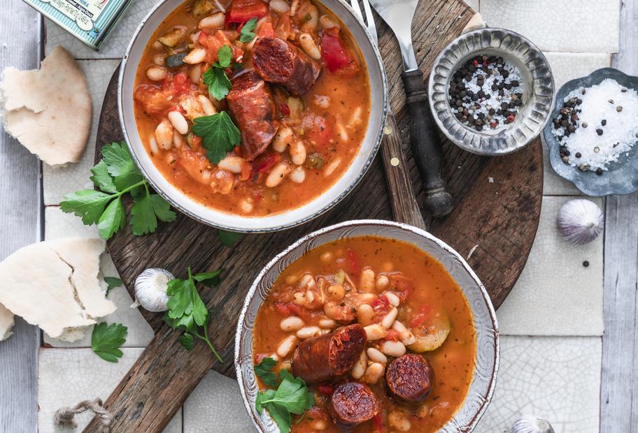 Tomaten-Bohnen-Eintopf mit Chorizo