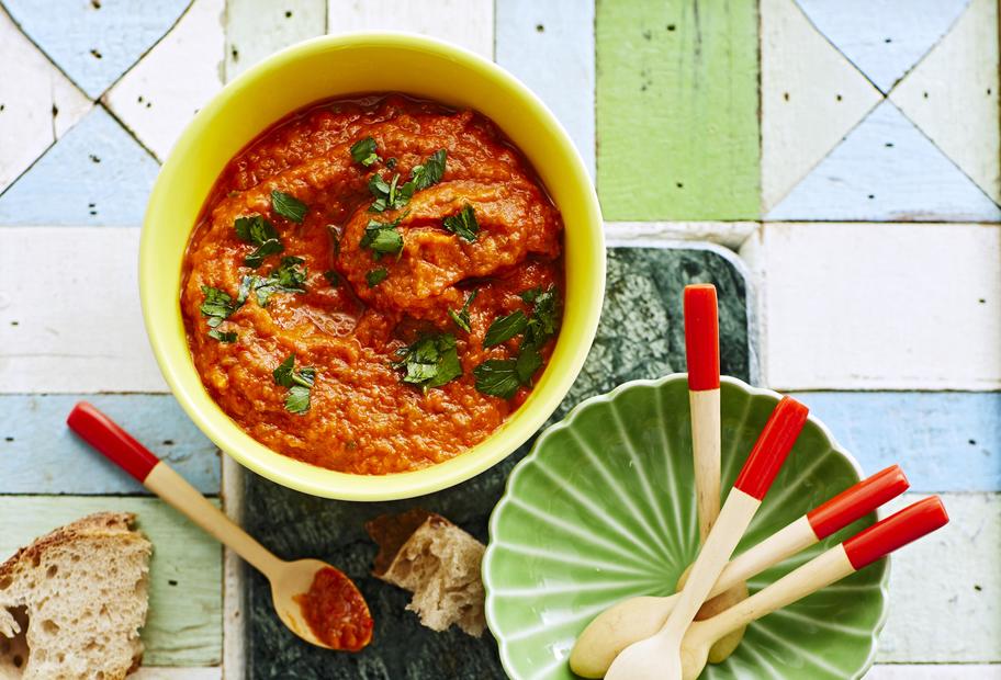 Cremiger PaprikaDip mit Aubergine und Knoblauch für den Thermomix®