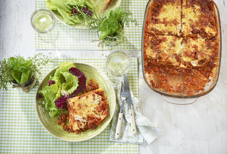 Lasagne mit Blattsalat