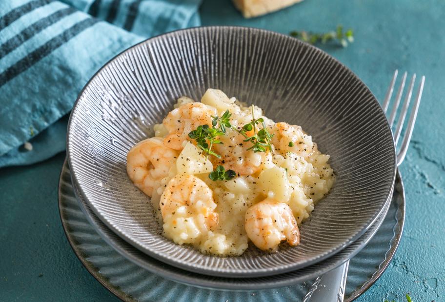 Allerfeinstes Birnenrisotto mit Garnelen