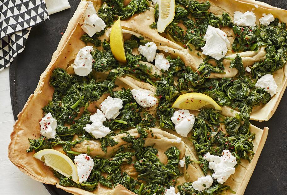 Spinatpfannkuchen vom Blech