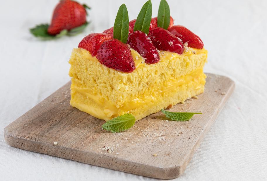 Erdbeerschnitten mit Vanillecreme