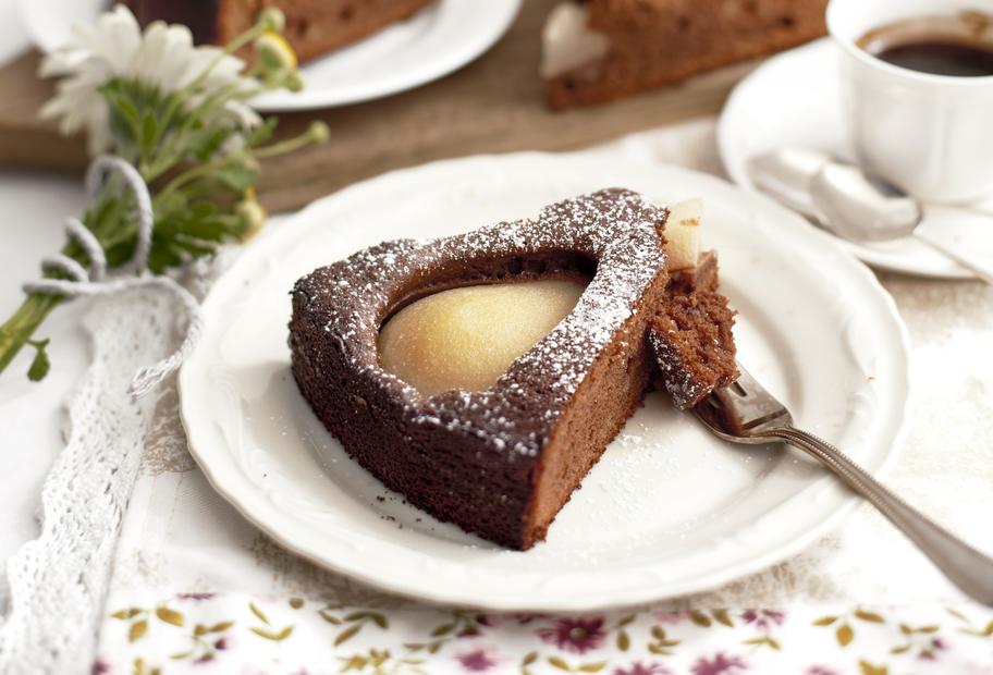 Birnenkuchen mit Marzipan