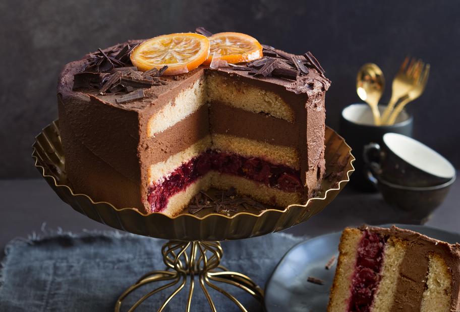 Glühweintorte mit Kirschen