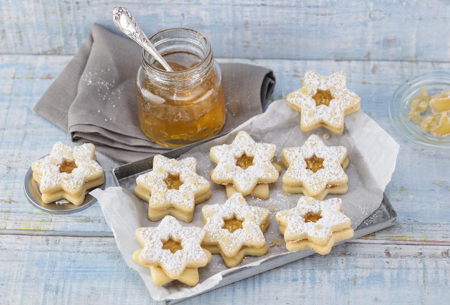 Sterntaler-Spitzbuben mit Apfel-Zimt-Gelee