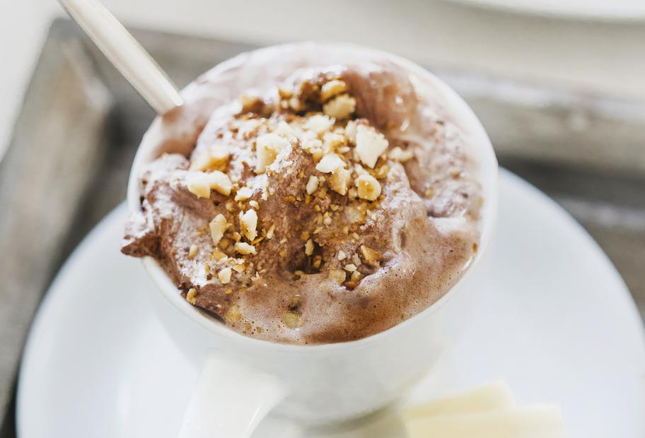 Weiße Schokolade mit Kakaosahne