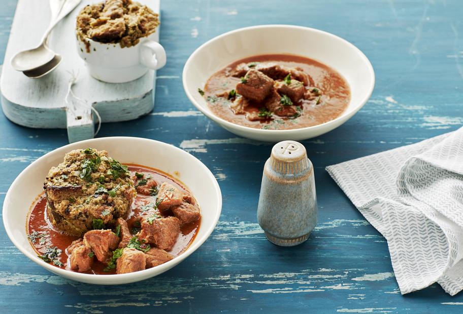 Bierfleisch mit Tassenknödeln