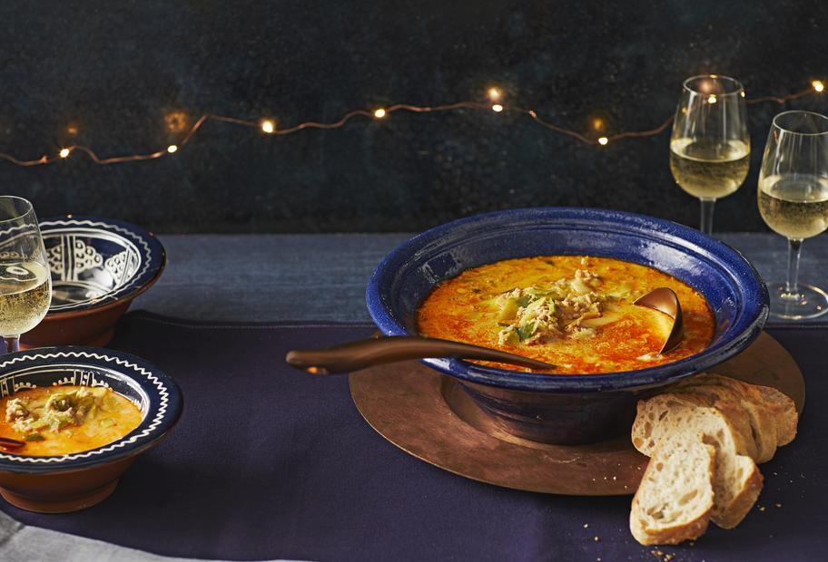 Hackfleisch-Porree-Suppe