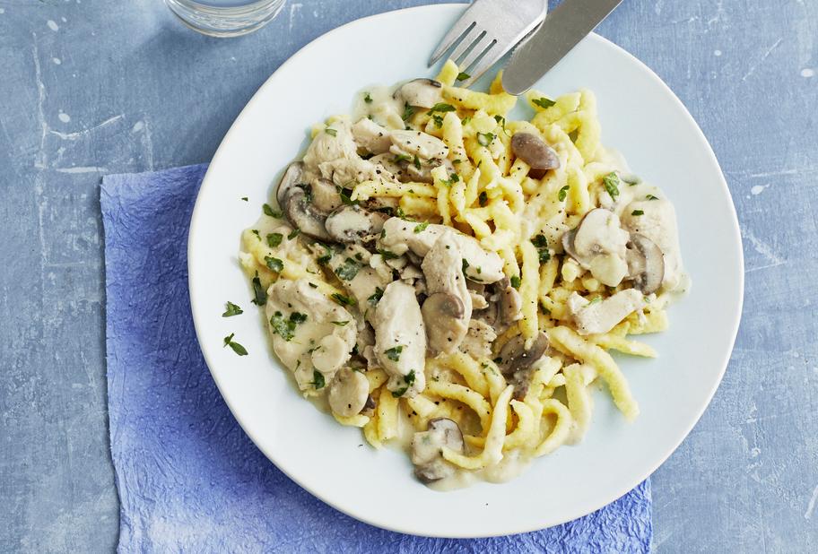 Hähnchen Jägerart mit Spätzle