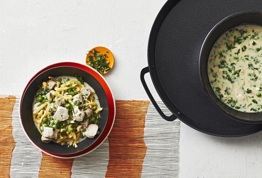 Hähnchengulasch mit Frischkäsesoße