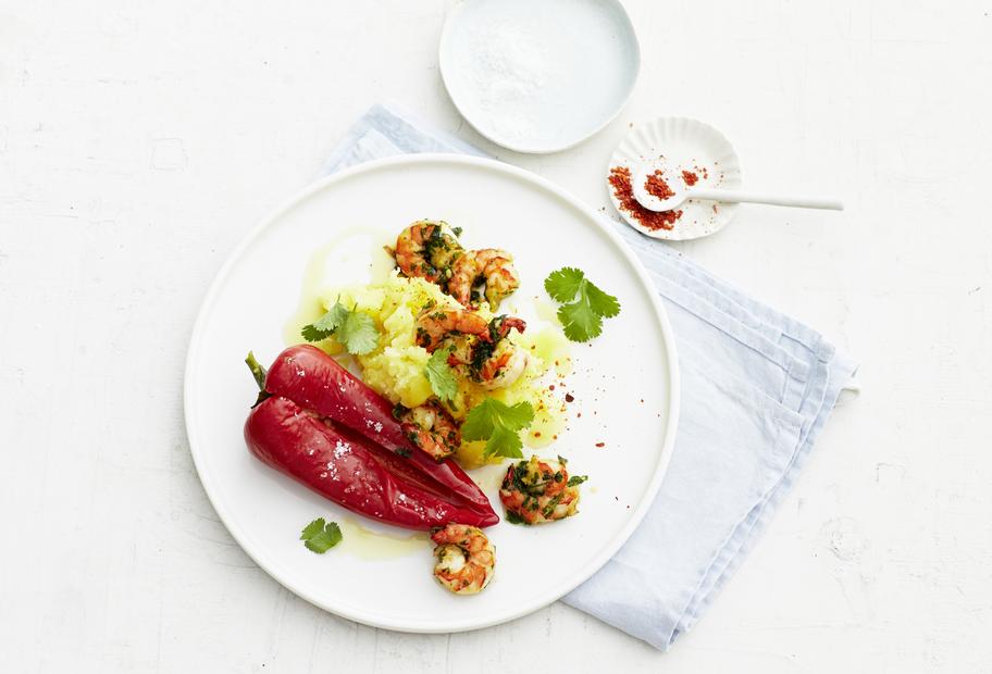 Kräutergarnelen mit Spitzpaprika
