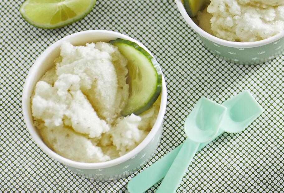 Limetten-Gin-Sorbet