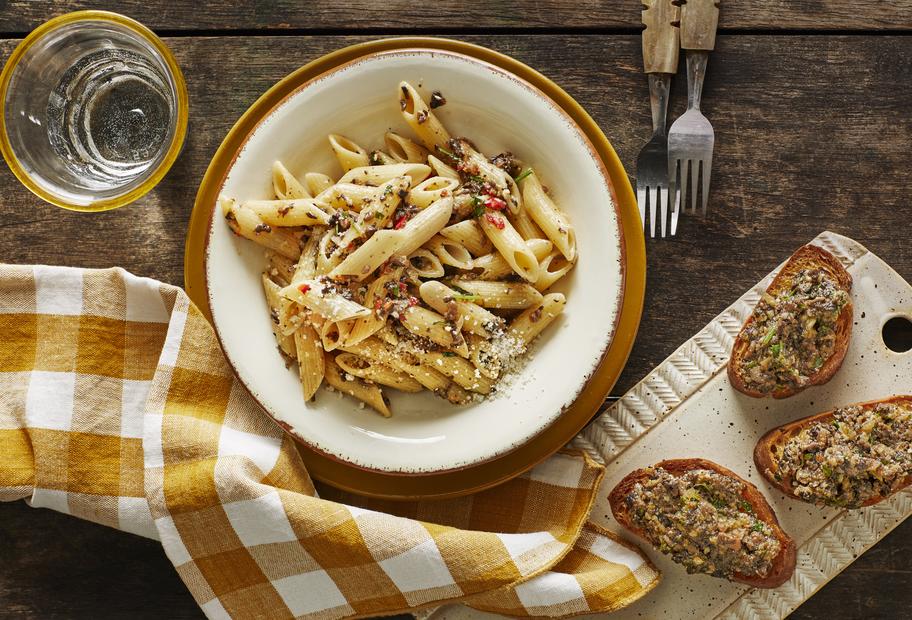 Nudeln mit Pilz-Pesto