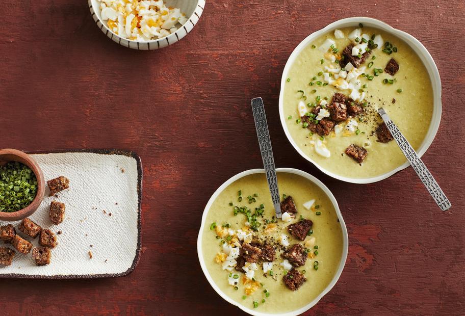 Porree-Meerrettich-Cremesuppe