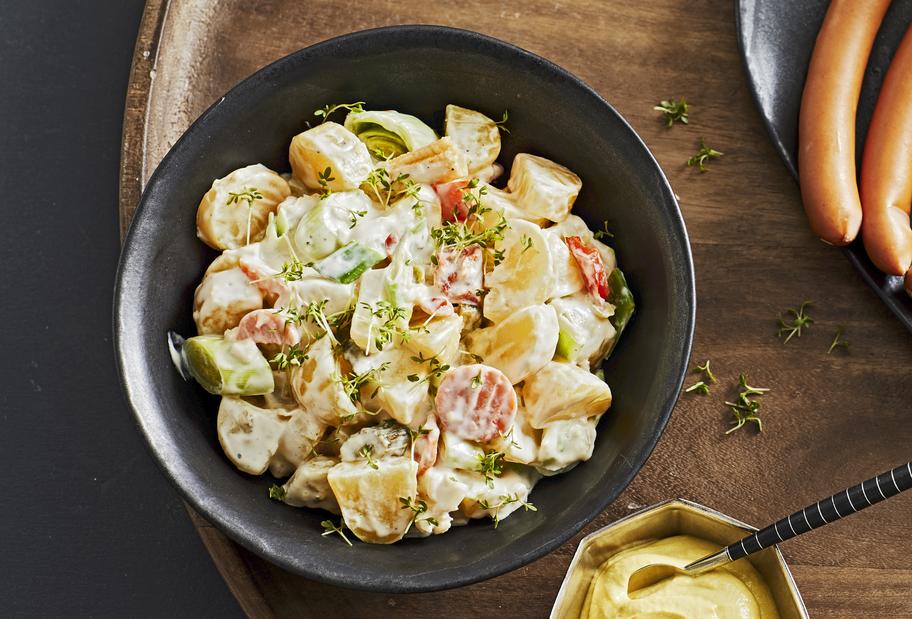 Cremiger Porree-Kartoffelsalat mit Mayonnaise-Dressing