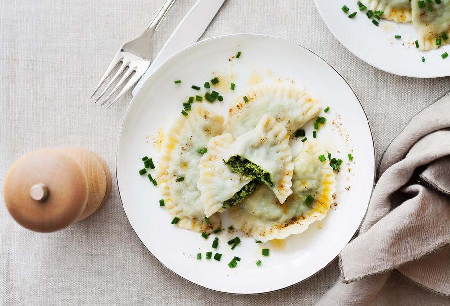 Grünkohlravioli