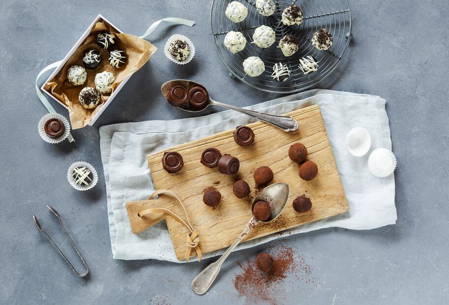 Weihnachtliche Salzkaramellpralinen