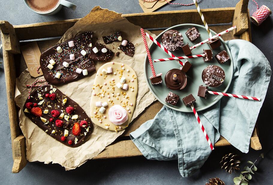 Schokolade mit bunten Toppings