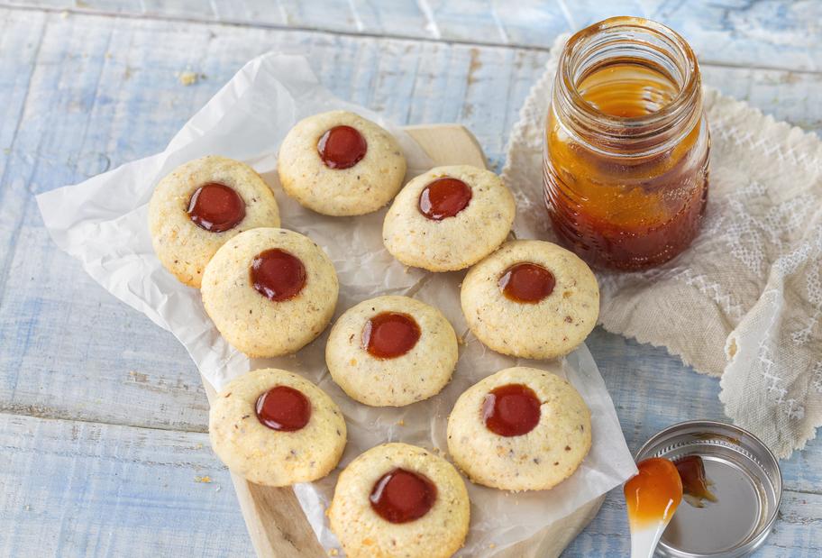 Einfache Engelsaugen mit Hagebuttenmus
