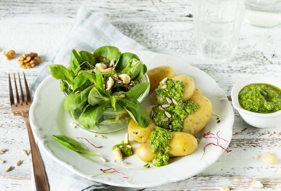 Pesto Kartoffeln Mit Feldalat Fur Den Thermomix