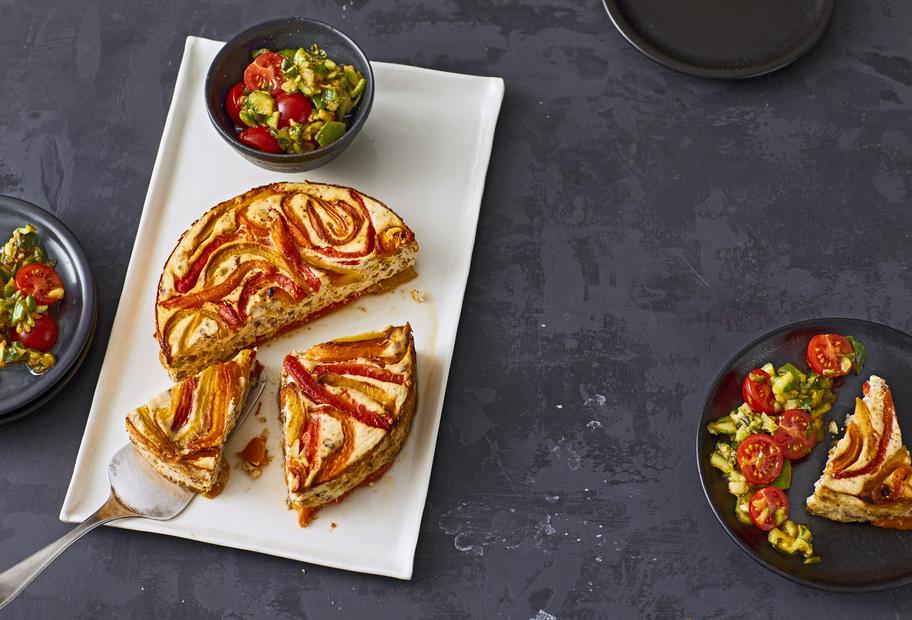 Ziegenkäsekuchen mit Paprika