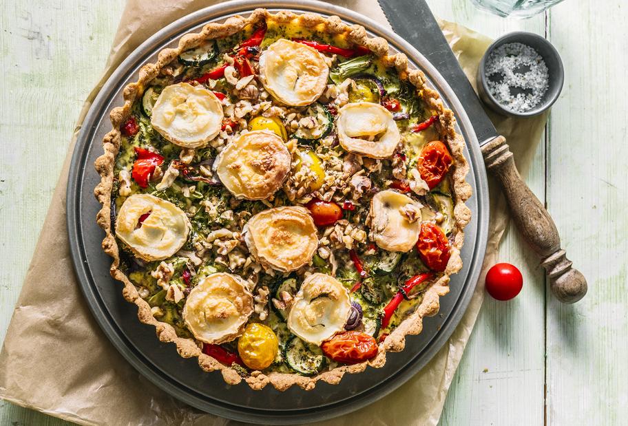 Vollkorn-Gemüse-Quiche mit Ziegenkäse