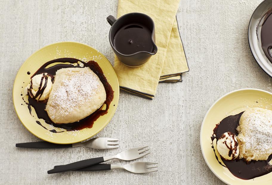 Birnen-Helene-Germknödel