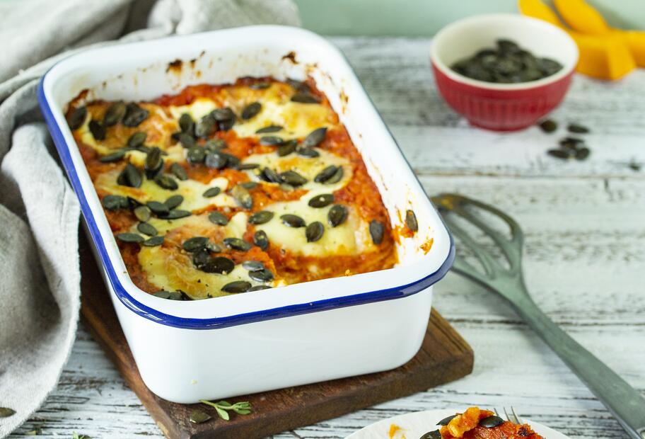 Fruchtige Kürbis-Vollkorn-Lasagne