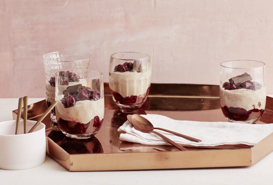 Schokoquark mit Kirschkompott