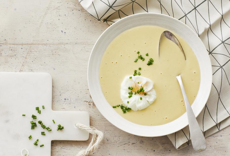 Kartoffel-Senf-Cremesuppe mit Setzei